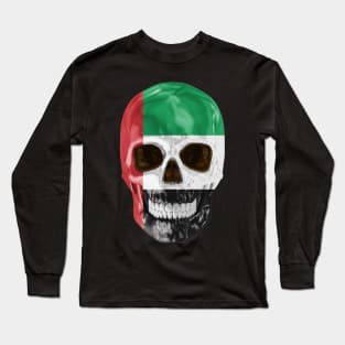 United Arab Emirates Flag Skull - Gift for Emirati With Roots From United Arab Emirates Long Sleeve T-Shirt